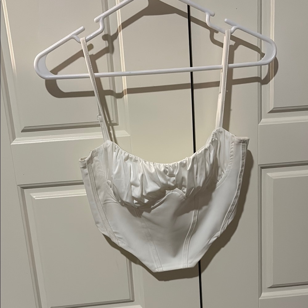 American Threads White Crop Top